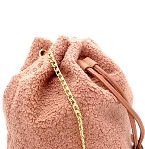 Faux-fur Drawstring Bucket Shoulder Bag